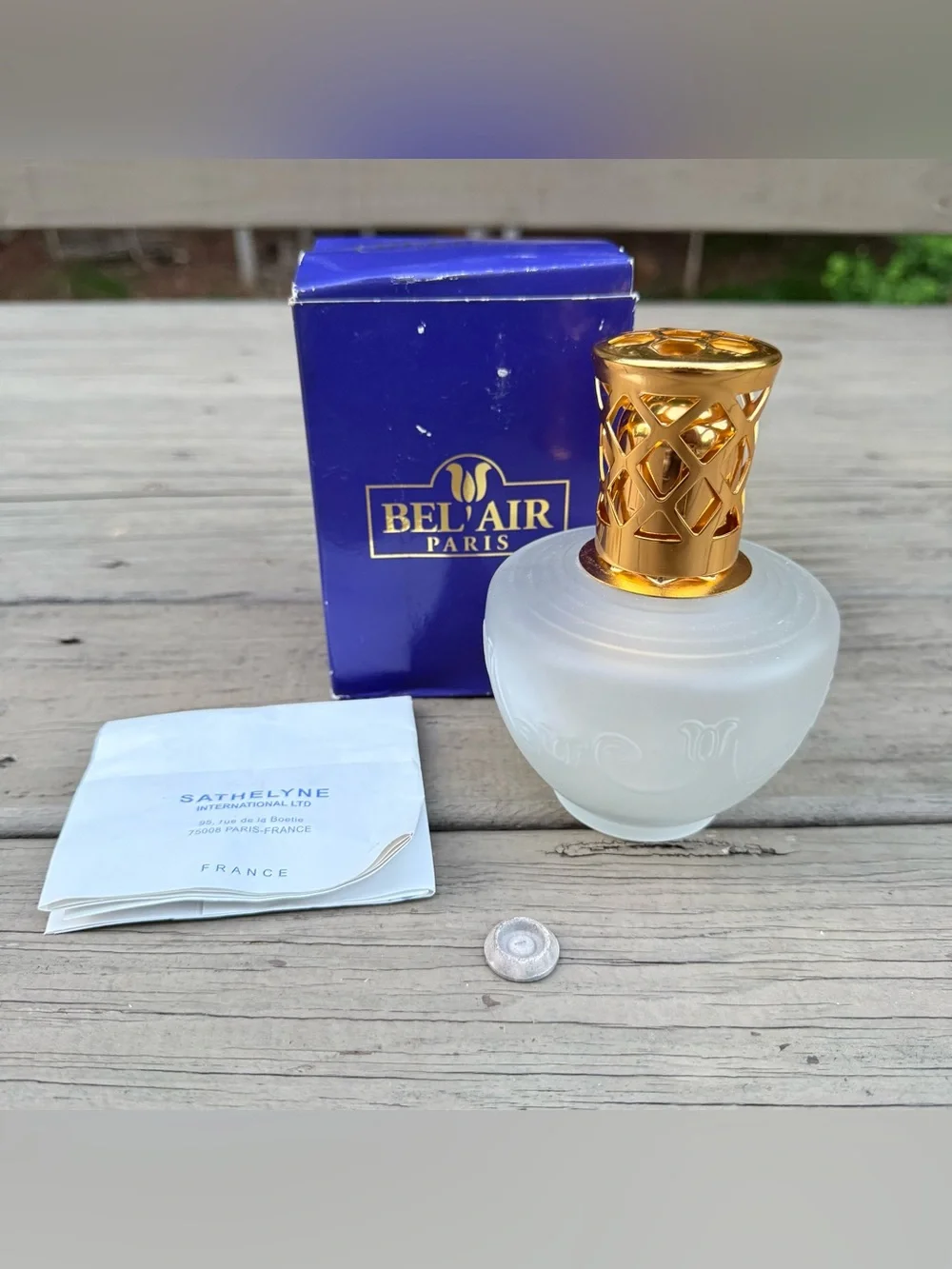 NIB Bel'Air Paris Luxury Frosted Glass Catalytic Diffuser Fragrance Oil Kit